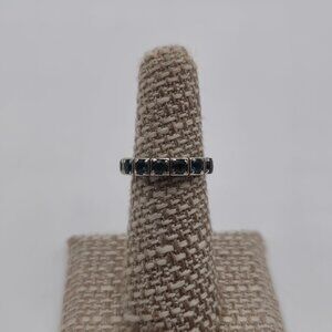 Size 5.5 Sterling Silver Unique Style Blue Spinel Gems Ring A3036